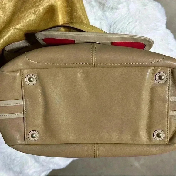 Coach Leather Bonnie Satchel Shoulder Bag  Camel Red Satin Interior 13382 - Picture 6 of 16